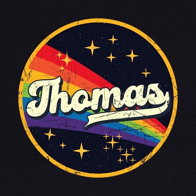 Thomas // Rainbow In Space Vintage Grunge-Style by LMW Art